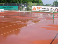 CourtFix Ergebnis nach 15 Minuten Bewässerung